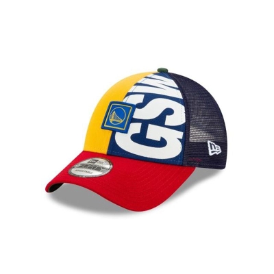 Golden State Warriors Gorra | New Era NBA Trucker Mix 9forty Adjustable Cap Mexico - Amarillos